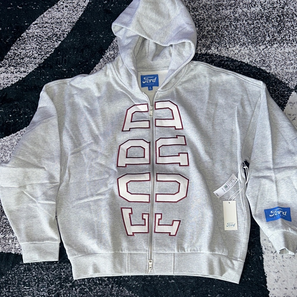 PacSun Gray Ford Zip-Up Hoodie